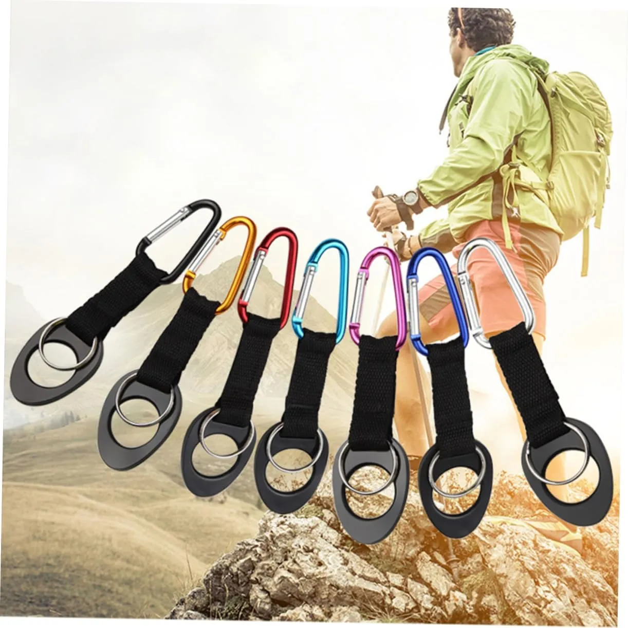 GANAZONO 2sets Water Bottle Carrier Clip Bottle Hanging Buckle Sports Bottle Water Filter Bottle Water Bottle Hook Buckle Water Bottle Carrier Hook Water Bottles Drink Bottle Buckle 5pcs*2