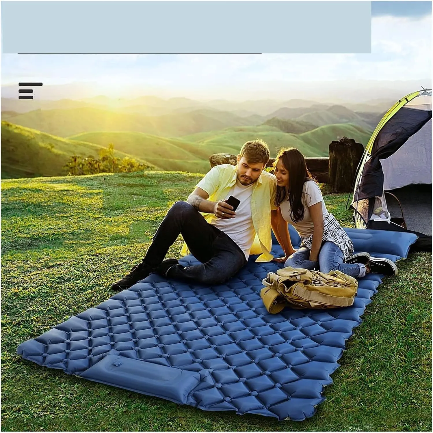 GaRcan Camping Sleeping Pad Mat Ultralight Inflatable Mattress in Tent Hiking Trekking Portable Travel Folding Bed Air Pad (As Shown a)
