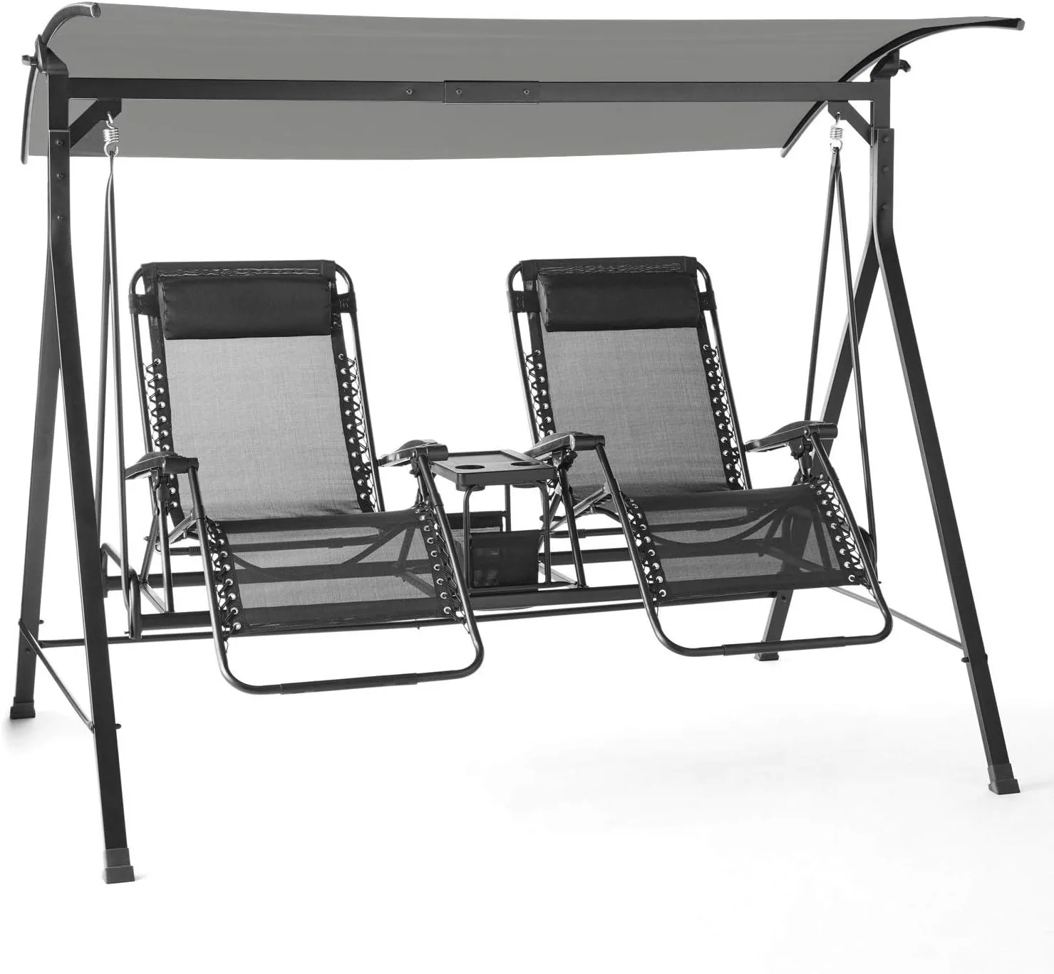 Garden Winds Replacement Canopy ONLY - Compatible with The Mainstays Oversized Double Zero Gravity Swing - Slate Gray - RipLock 350
