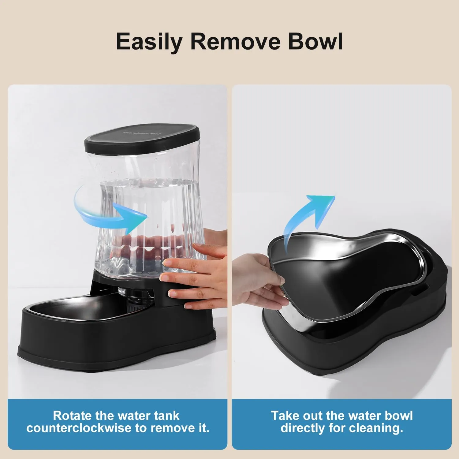 Gardner Pet Automatic Dog Water Dispenser Gravity Stainless Steel Water Waterer Feeder, 100% BPA-Free Large Capacity Water Feeding Bowls for Medium & Large-Sized Dogs Cats Other Pets -(1 Gallon)