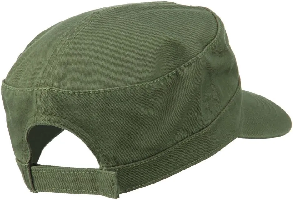 Garment Washed Adjustable Army Cap