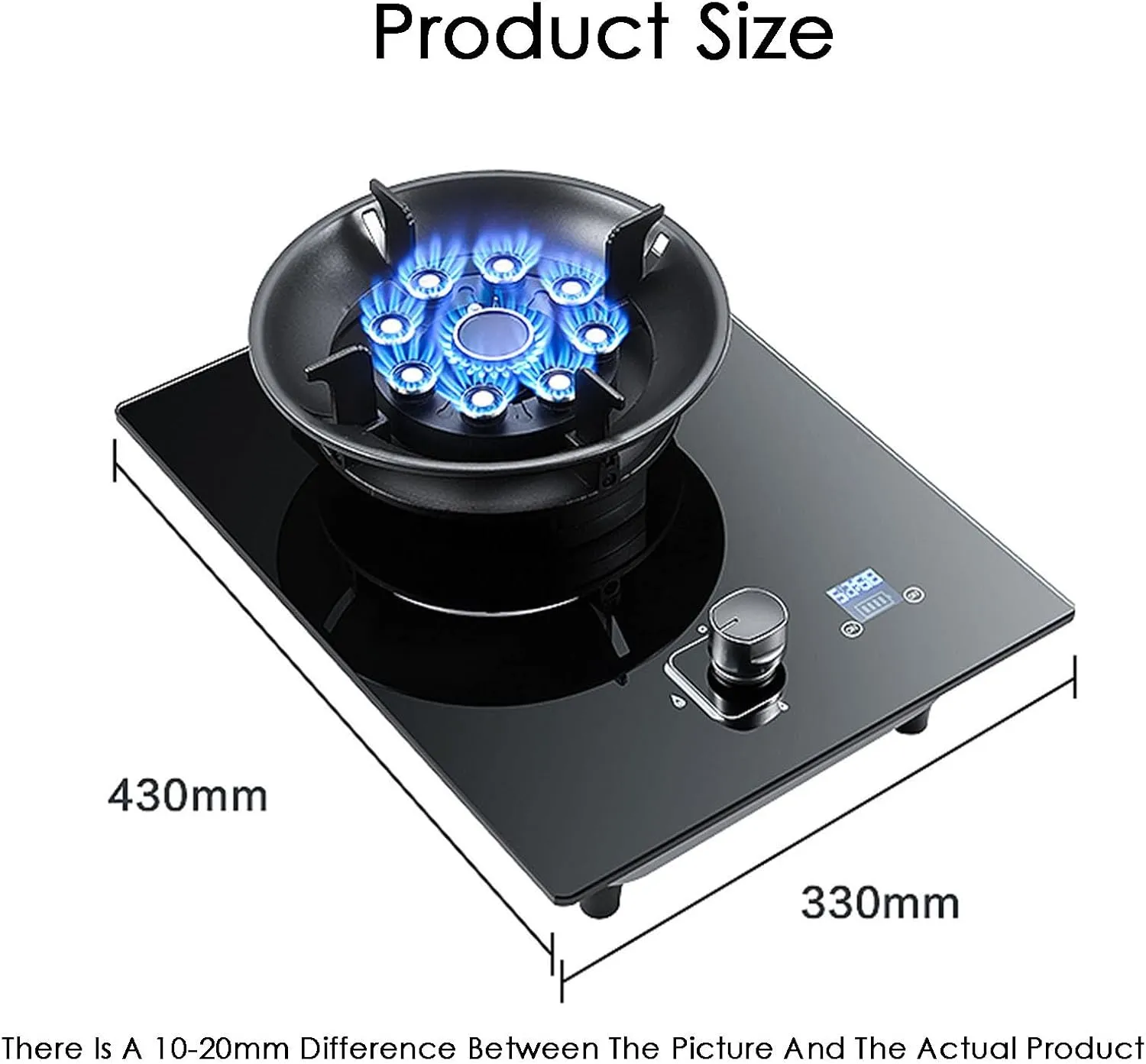 Gas Stove, Flip-top Stove 9-Cavity Fierce Fire Burner Stove,Desktop and Embedded Dual-use Gas Cooker 5.2kw NG/LPG, for Outdoor Camping Home(LPG)