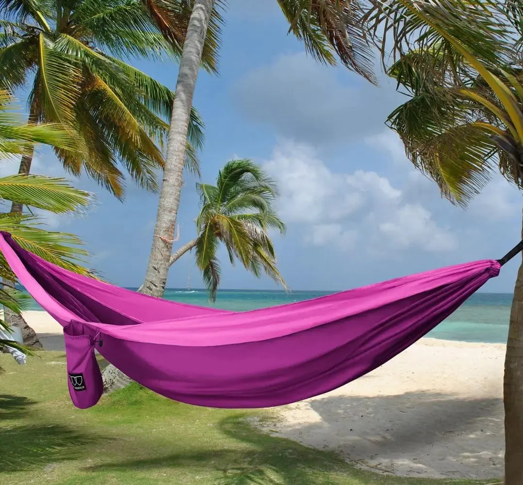 Gear with Hammock Camping Fast dispatch XL (Fuchsia Indoor Camping Hammock Tree Brand for - Straps, Based Hammock USA Pink) Portable and Accessories Double Smart design Outdoor