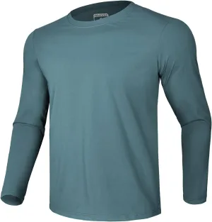 GEMYSE Men's Long Sleeve Shirts Sun Protection Athletic Breathable Moisture Wicking Rash Guard Shirt for Fishing Workout