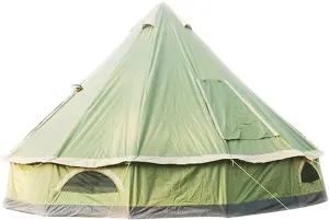 GeRRiT 5-8 People 4M Pyramid Tent Round Bell Tent Canvas Yurt Tent 210D Oxford India Tent Waterproof Family Tent Portable Privacy Tent for Camping Outdoor Hunting