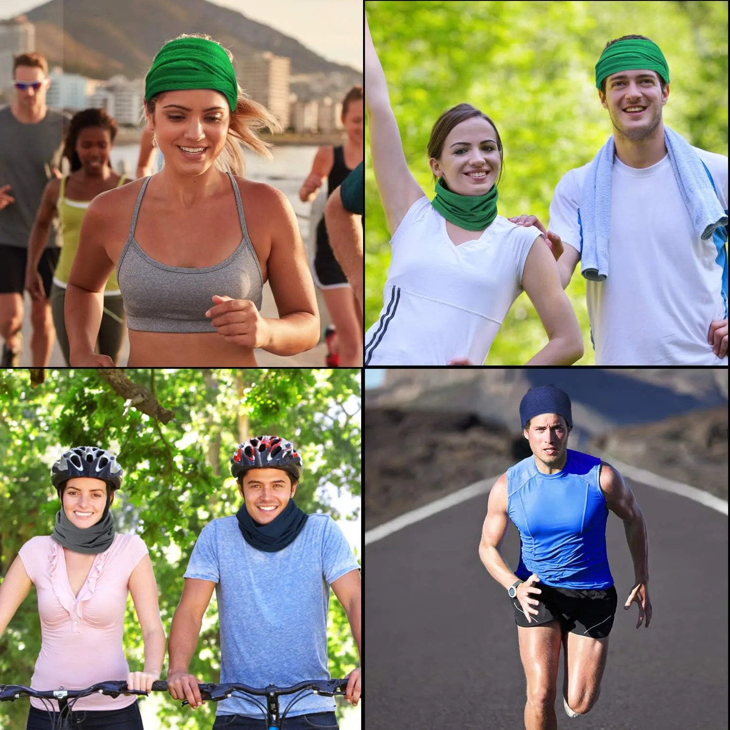 Geyoga 6 Pieces Summer UV Protection Cooling Neck Gaiter Face Clothing Neck Gaiter Mask Scarf Sunscreen Breathable Bandana