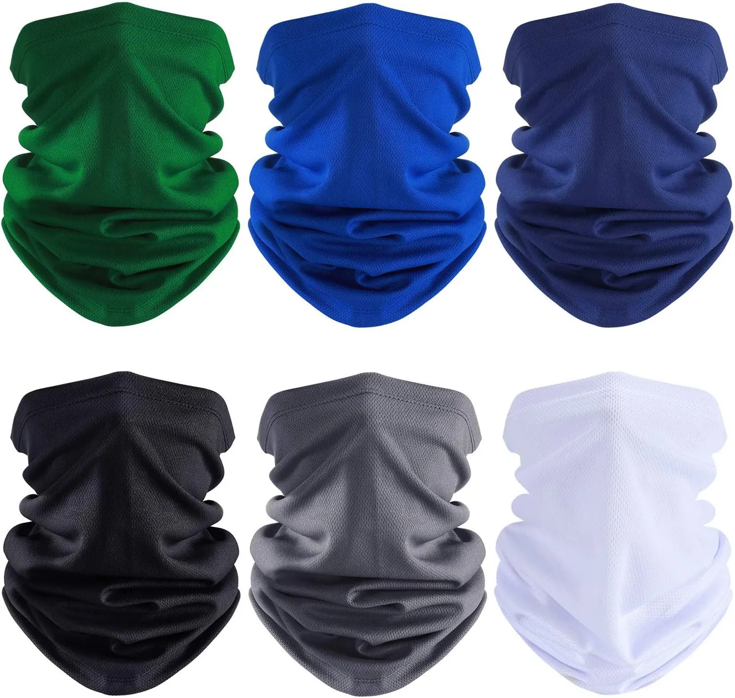 Geyoga 6 Pieces Summer UV Protection Cooling Neck Gaiter Face Clothing Neck Gaiter Mask Scarf Sunscreen Breathable Bandana