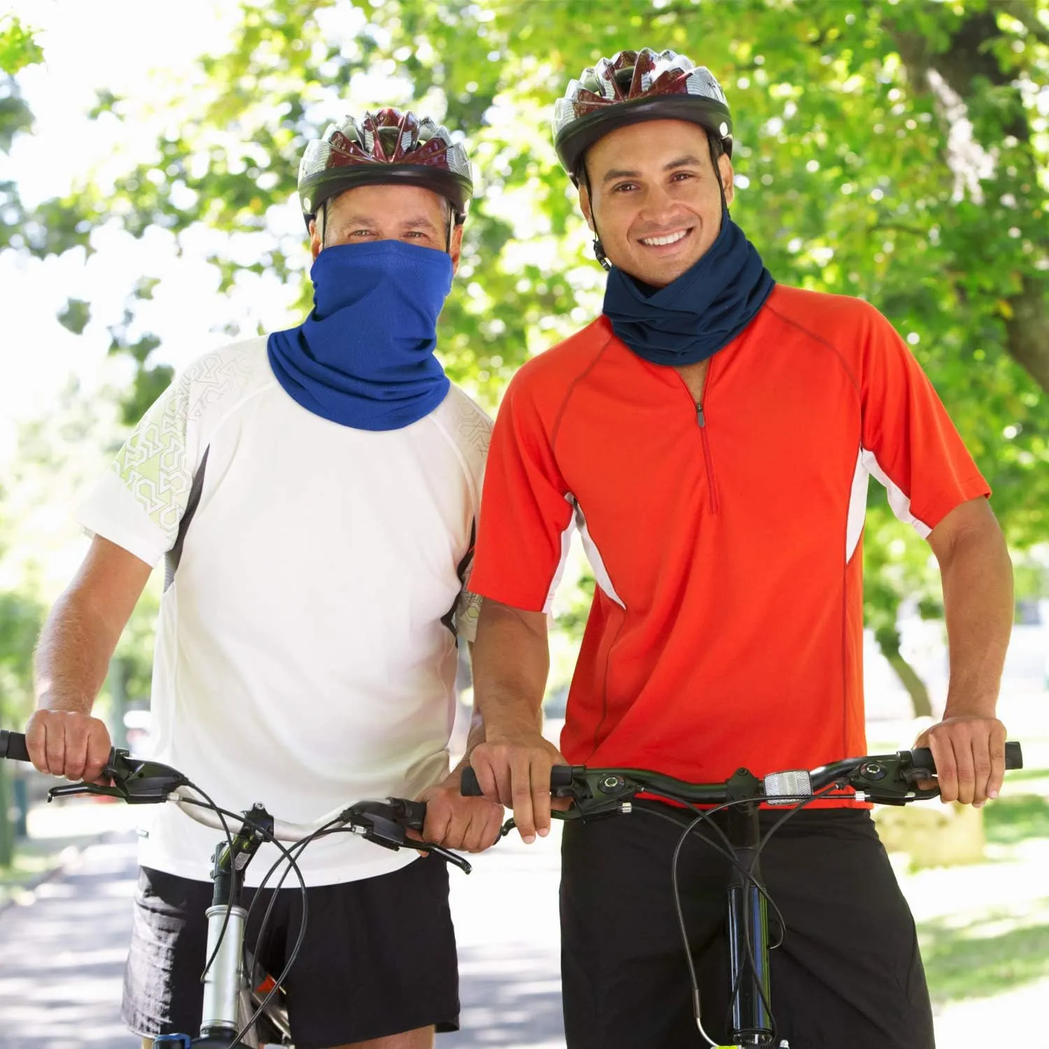 Geyoga 6 Pieces Summer UV Protection Cooling Neck Gaiter Face Clothing Neck Gaiter Mask Scarf Sunscreen Breathable Bandana