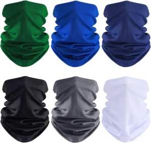 Geyoga 6 Pieces Summer UV Protection Cooling Neck Gaiter Face Clothing Neck Gaiter Mask Scarf Sunscreen Breathable Bandana