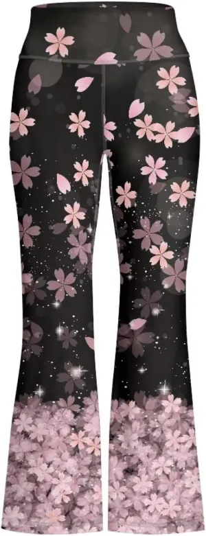 Girl Yoga Flare Wide Leg Tummy Control Stretchy Pants Breathable Kids Athletic Leggings Casual Wear Age 5-14 Years
