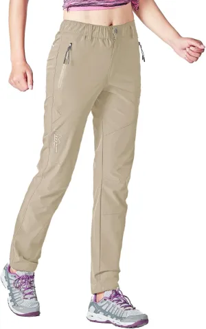Gopune Women's Outdoor Hiking Pants Lightweight Quick Dry Water Resistant Mountain Trouser