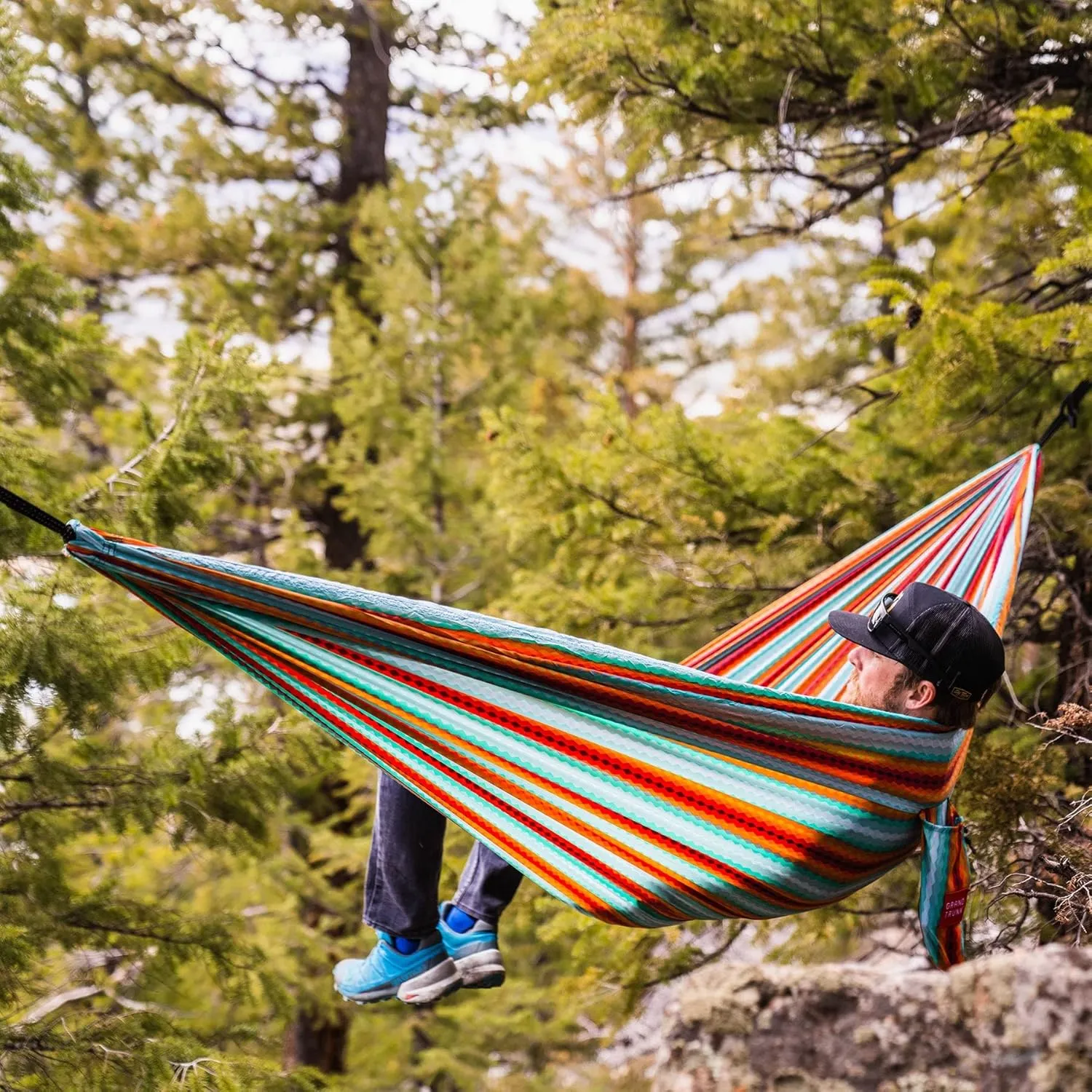 Grand Trunk TrunkTech Double Hammock | Portable Camping Hammock | Accessories for Outdoor, Indoor, Hiking Camping, Backpacking, Travel, Backyard, Beach (Cacti)