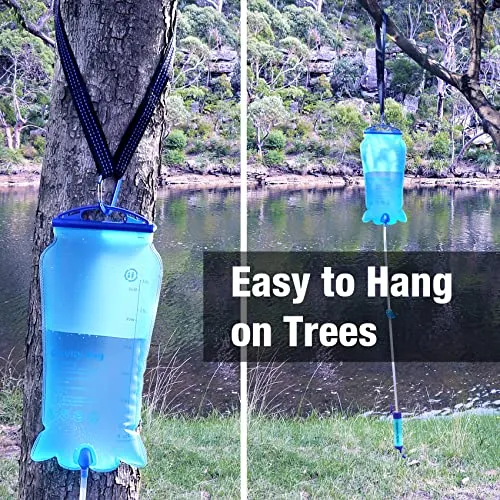 Gravity Water Filter, Portable Gravity-Fed Water Purifier with 3L Gravity Bag, Tree Strap, BPA Free Survival Gear and Equipment for Camping Hiking Emergency Preparedness