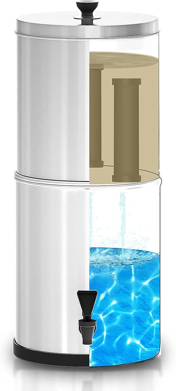 Gravity Water Filter System Water Filtration Bucket for Home Camping Hiking Emergency Preparedness