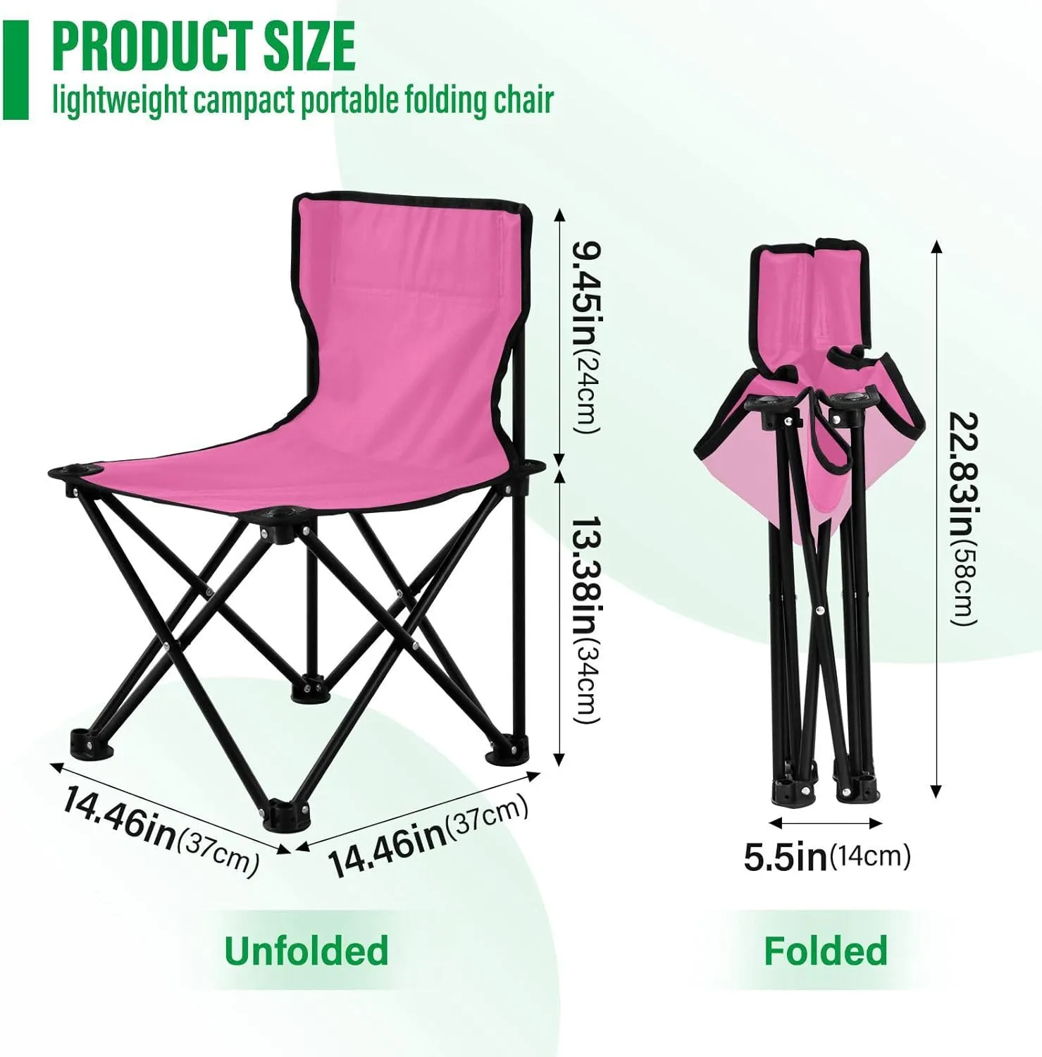 Gredecor Camping Chairs,Hot Pink Lightweight and Supportive Chairs and Lightweight Individuals - Compact, Durable, and Portable - Ideal for Camping, Hiking, Beach, and Picnics - Carry Bag