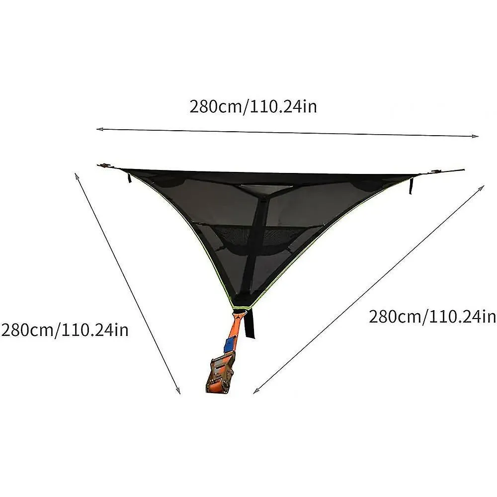 Green Aerial Camping Hammock 3 Point Design Multi Person Portable Hammock LC1057