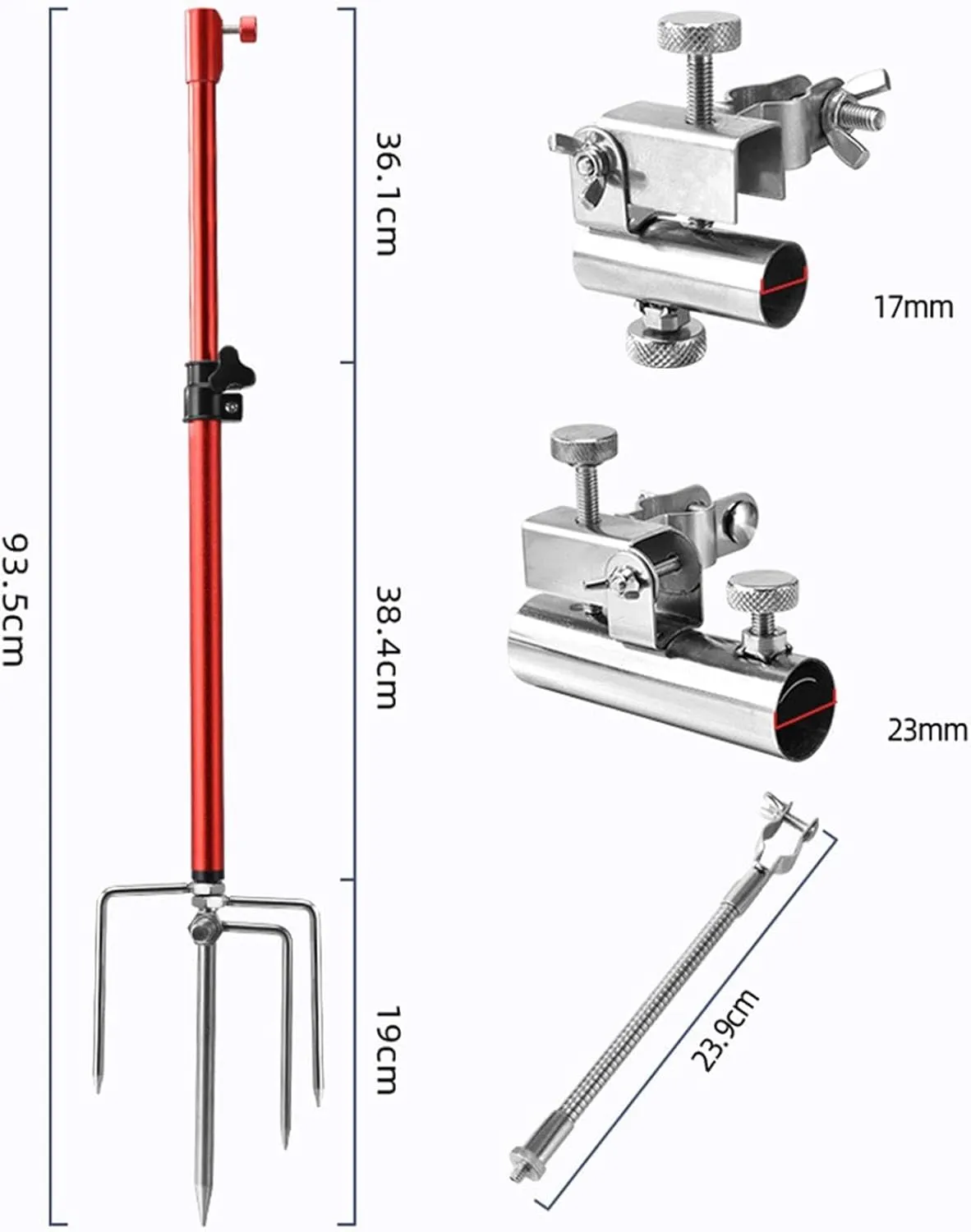 Ground Fishing Rod Holder Fishing Rod Pole Bracket Stable Portable Multifunctional Stake for Hiking Garden Camping