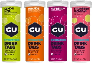 GU Energy Hydration Electrolyte Drink Tablets, Vegan, Gluten Free & Caffeine Free, Enhanced Endurance Sports Drink for Running, Cycling, Triathlon, 4-Count (48 Servings), Assorted Flavors