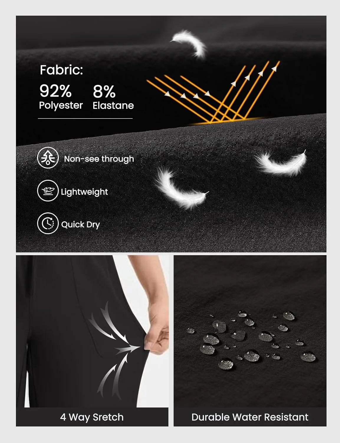 GymBrave Women's Capri Pants with 6 Pockets Quick Dry Lightweight Cargo Hiking Capris Outdoor Casual Travel