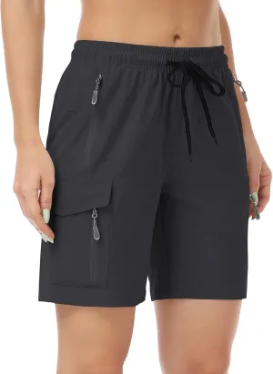 GymBrave Women's Hiking Shorts Quick Dry Lightweight Cargo Shorts for Outdoor Athletic Travel with Pockets