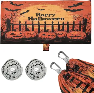 Halloween Pumpkin Camping Hammock, 330 lbs with 2 Tree Straps, Carry Bag, Single Portable Hammock for Outdoor/Indoor, Hiking, Beach, Backpacking, Travel