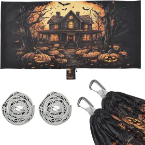 Halloween Pumpkin Castle Camping Hammock, 330 lbs with 2 Tree Straps, Carry Bag, Single Portable Hammock for Outdoor/Indoor, Hiking, Beach, Backpacking, Travel
