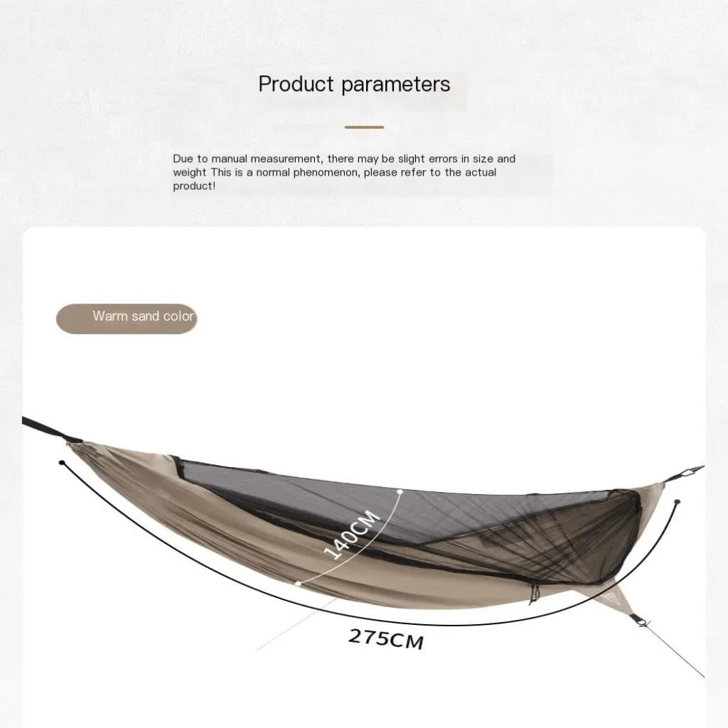 Hammock Anti-Mosquito Hammock Portable Outdoor Camping Anti-Rollover Summer Mosquito Net Camping Adult Swing Hammocks for Outside