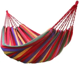 Hammock Camping Hammock Recreation Outdoor Leisure Double Collapsible Canvas Hammock Ultralight Camping Hammock with Backpack Hammocks for Outside (Color : Red)