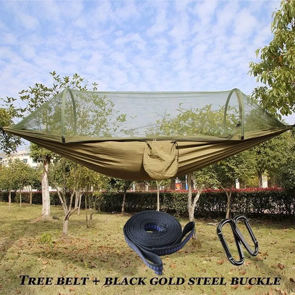 Hammock Camping Hammock with Mosquito Net - 2 Person Ultra-Lightweight Outdoor Travel Hammocks Outdoor Hammock (Color : Green 290 * 140cm) (Dark Green 290 * 140cm)
