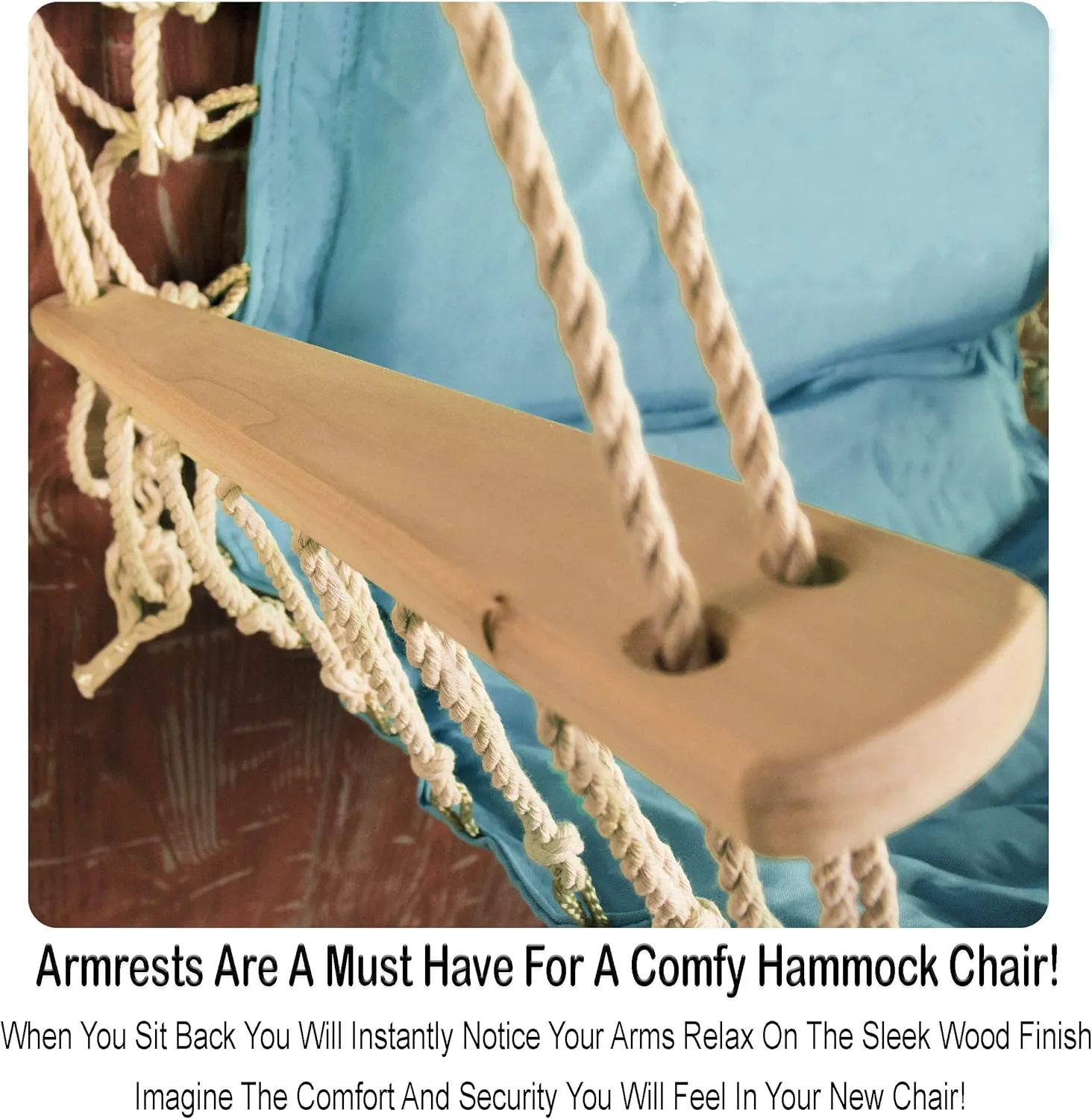 Hammock Chair Hanging Rope Swing, *12 Patterns, Quality Comfortable and Breathable Fabric - Indoor/Outdoor - Aqua Blue