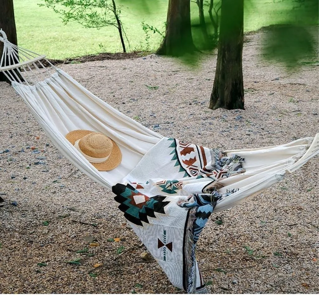 Hammock Double Anti-Rollover Camping Hammock Outdoor Dormitory Tree Hanging Bed Net Celebrity Hammock Outdoor Cradle Hammock Outdoor(K,C)
