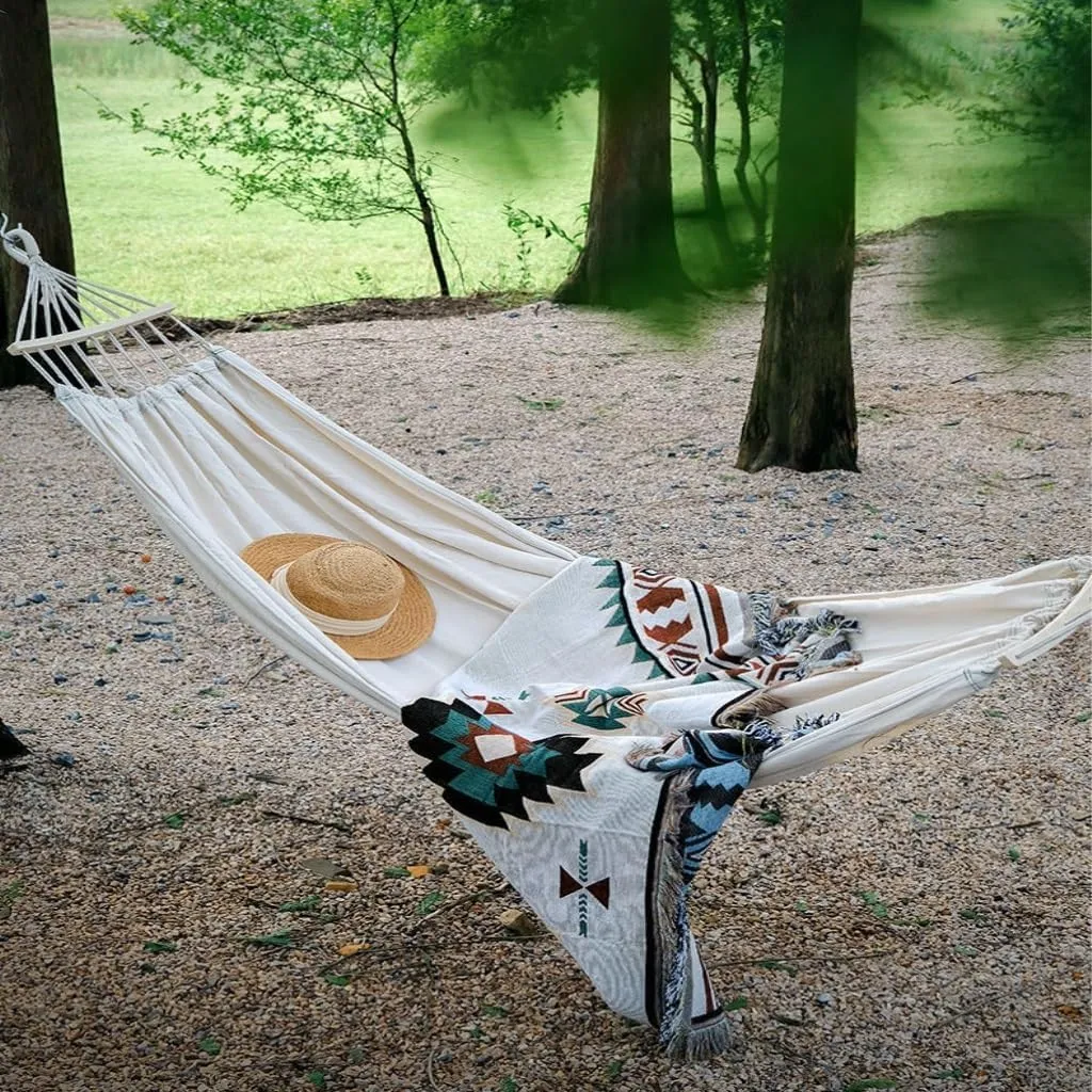Hammock Double Anti-Rollover Camping Hammock Outdoor Dormitory Tree Hanging Bed Net Celebrity Hammock Outdoor Cradle Hammock Outdoor(K,C)