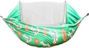 Hammock Double Automatic Quick-Open Pole Double-Layer Hammock with Sunshade Outdoor Camper Double Hammock with Mosquito Net Hammock Outdoor(B)