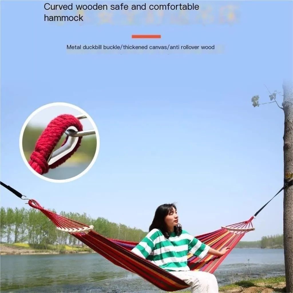 Hammock Double Hammock Outdoor Home Double Hanging Chair Dormitory Bedroom Camping Picnic Camping Load-Bearing Fixed Hammock Outdoor
