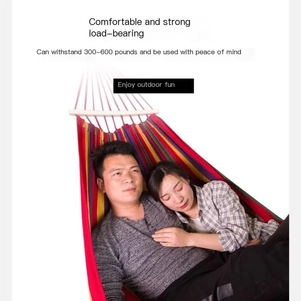Hammock Double Hammock Outdoor Home Double Hanging Chair Dormitory Bedroom Camping Picnic Camping Load-Bearing Fixed Hammock Outdoor
