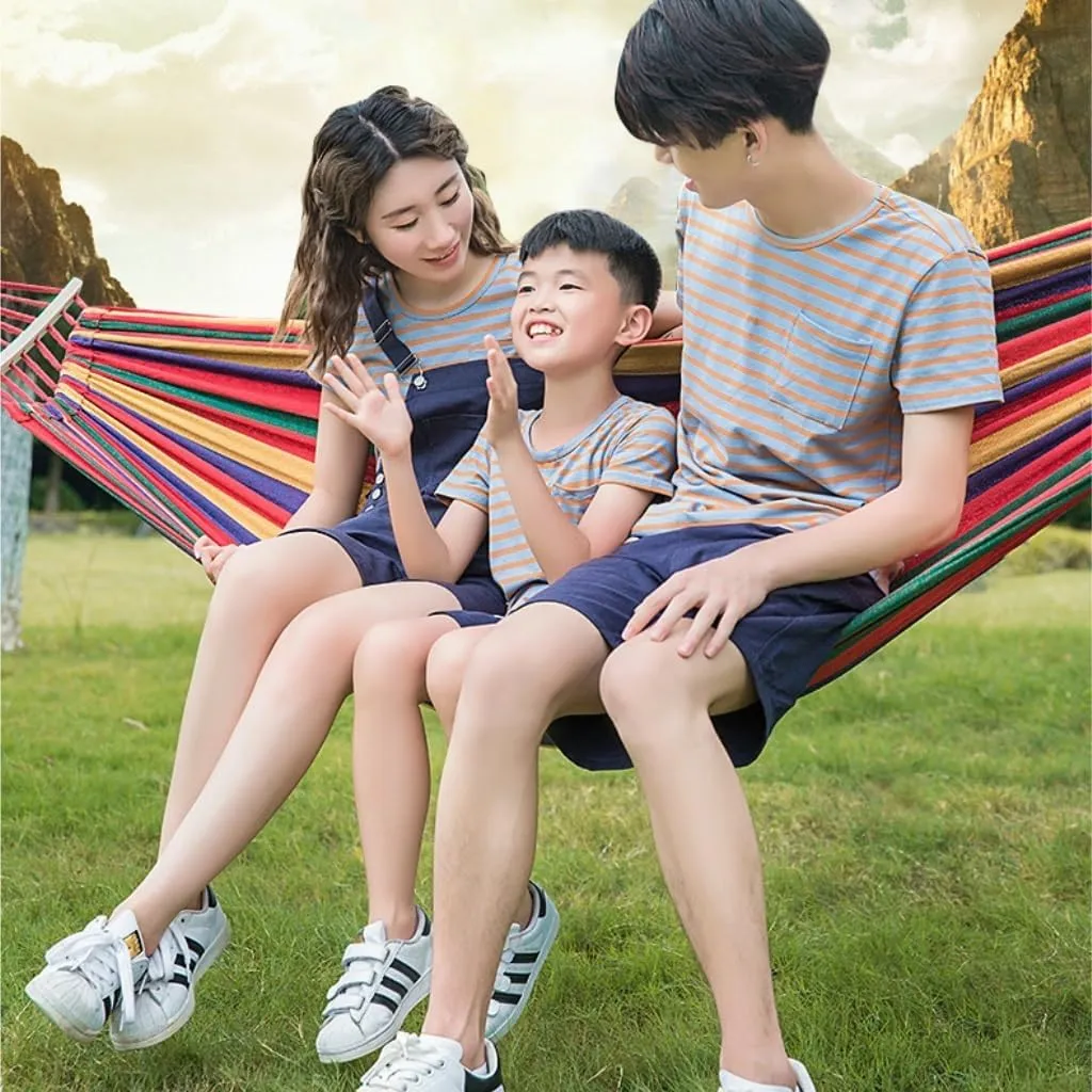 Hammock Double Hammock Outdoor Swing Outdoor Picnic Beach Indoor Anti-Rollover Dormitory Adult Hanging Chair Hanging Basket Hammock Outdoor(Red,Small)