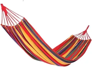 Hammock Double Hammock Outdoor Swing Outdoor Picnic Beach Indoor Anti-Rollover Dormitory Adult Hanging Chair Hanging Basket Hammock Outdoor(Red,Small)