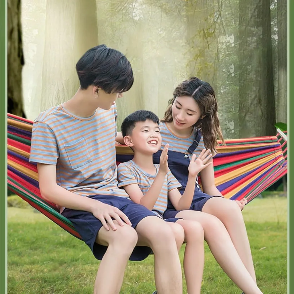Hammock Double Hammock Outdoor Swing Outdoor Picnic Beach Indoor Anti-Rollover Dormitory Adult Hanging Chair Hanging Basket Hammock Outdoor(Red,Small)