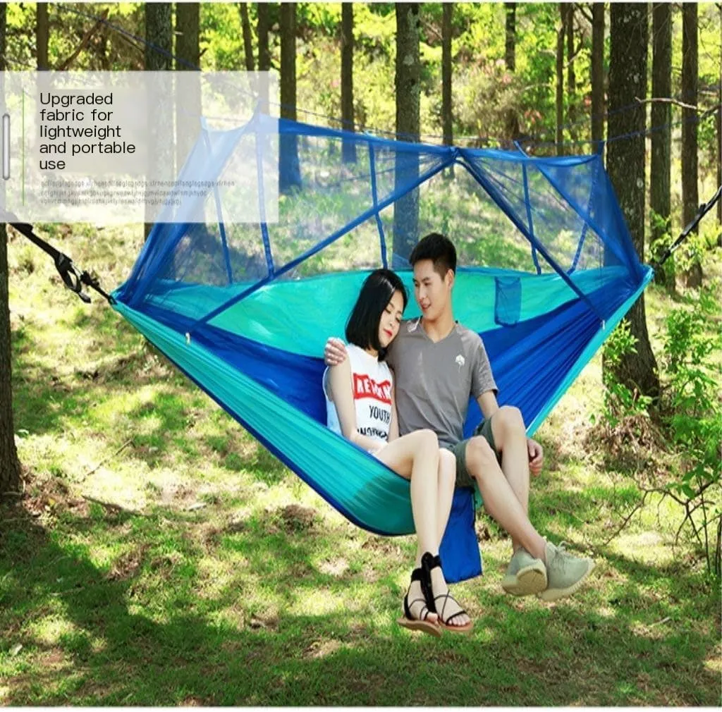 Hammock Double Mosquito Net Hammock Double Outdoor Anti-Mosquito Parachute Cloth Swing Outdoor Sleeping Hanging Tree Camping Hammock Outdoor(A)