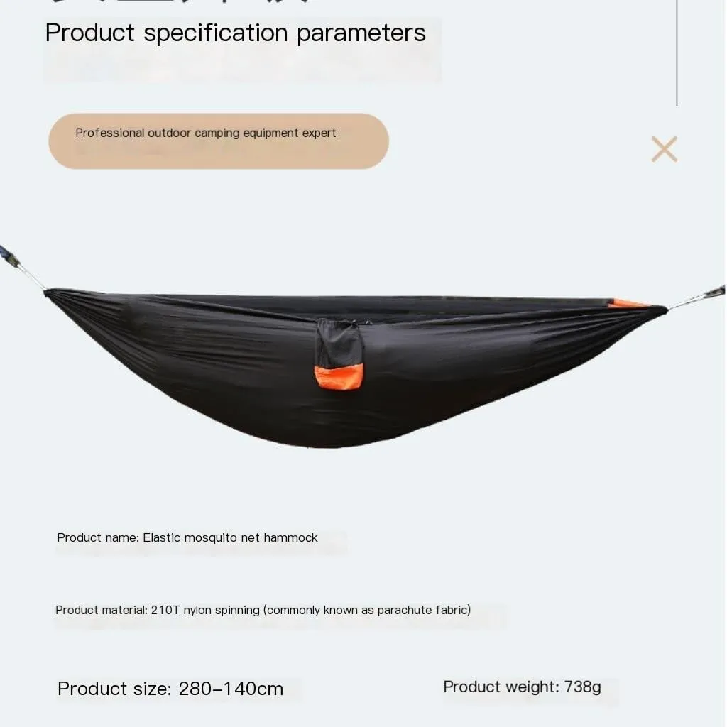 Hammock Double Mosquito Net Hammock Outdoor Nylon Double Hammock Encrypted Mesh Automatic Quick-Open Mosquito Net Hammock Hammock Outdoor(Green)