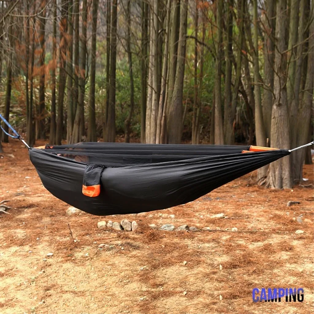 Hammock Double Mosquito Net Hammock Outdoor Nylon Double Hammock Encrypted Mesh Automatic Quick-Open Mosquito Net Hammock Hammock Outdoor(Green)
