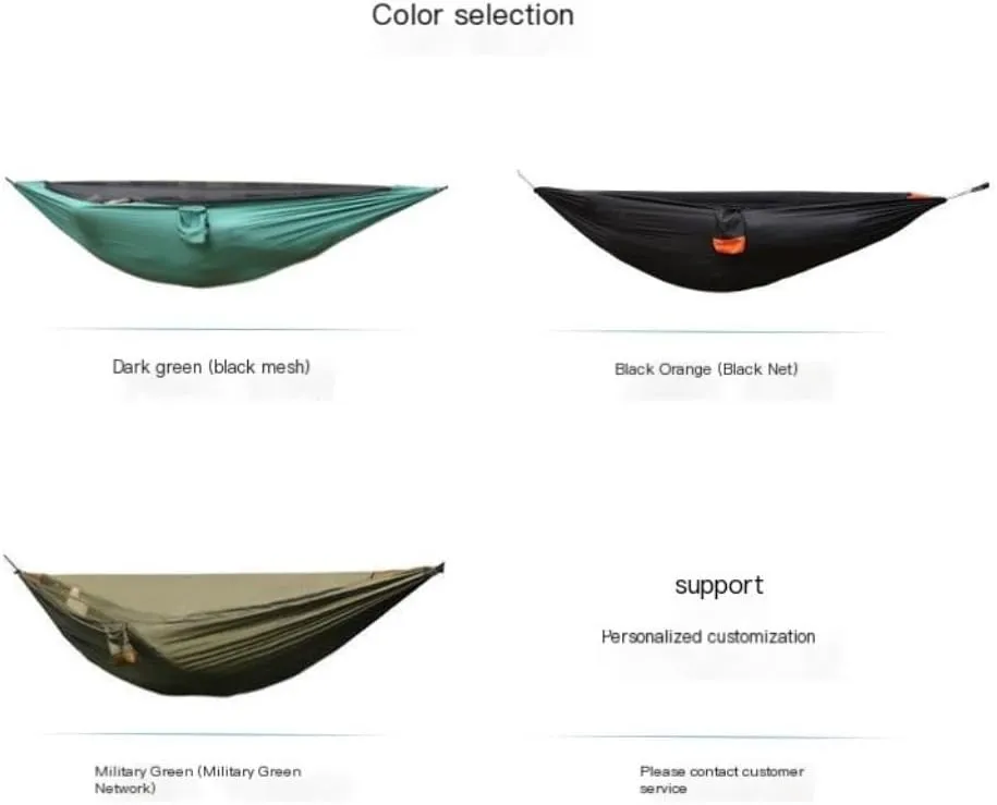 Hammock Double Mosquito Net Hammock Outdoor Nylon Double Hammock Encrypted Mesh Automatic Quick-Open Mosquito Net Hammock Hammock Outdoor(Green)