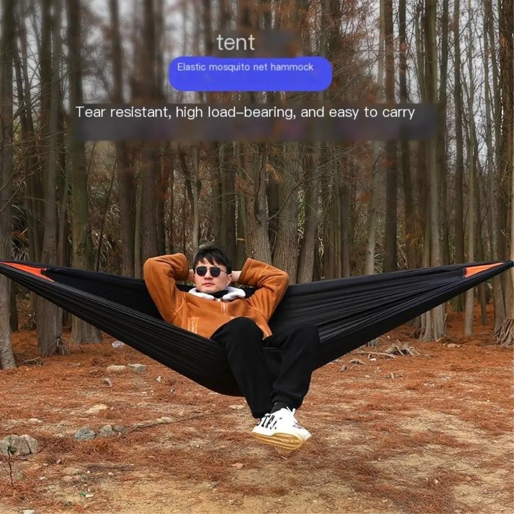 Hammock Double Mosquito Net Hammock Outdoor Nylon Double Hammock Encrypted Mesh Automatic Quick-Open Mosquito Net Hammock Hammock Outdoor(Green)