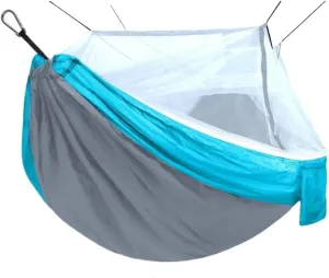 Hammock Double Outdoor Anti-Mosquito Hammock Automatic Quick Opening with Mosquito Net Parachute Cloth Single Double Hammock Outdoor(Blue,A)