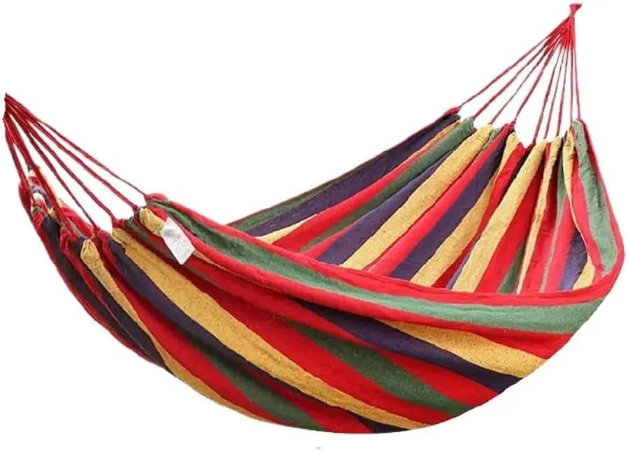 Hammock Double Outdoor Camping Canvas Hammock Outdoor Supplies Hammock Double Thick Camping Hammock Parachute Hammock Hammock Outdoor(Red,Small)