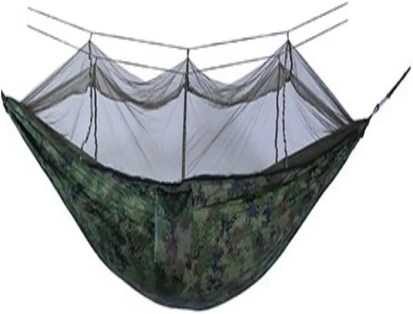 Hammock Double Outdoor Camping Mosquito Net Hammock Nylon Parachute Cloth Hammock with Mosquito Net Outdoor Swing Hammock Hammock Outdoor(D)