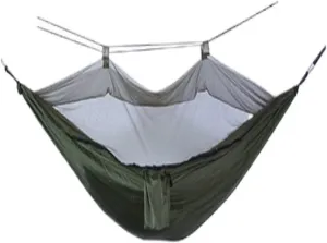 Hammock Double Outdoor Camping Mosquito Net Hammock Nylon Parachute Cloth Hammock with Mosquito Net Outdoor Swing Hammock Hammock Outdoor(E)