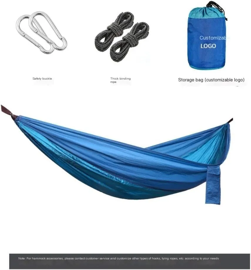 Hammock Double Outdoor Camping Parachute Nylon Cloth Single Double Outdoor Camping Cycling Indoor Leisure Outdoor Hammock Hammock Outdoor(Blue,A)