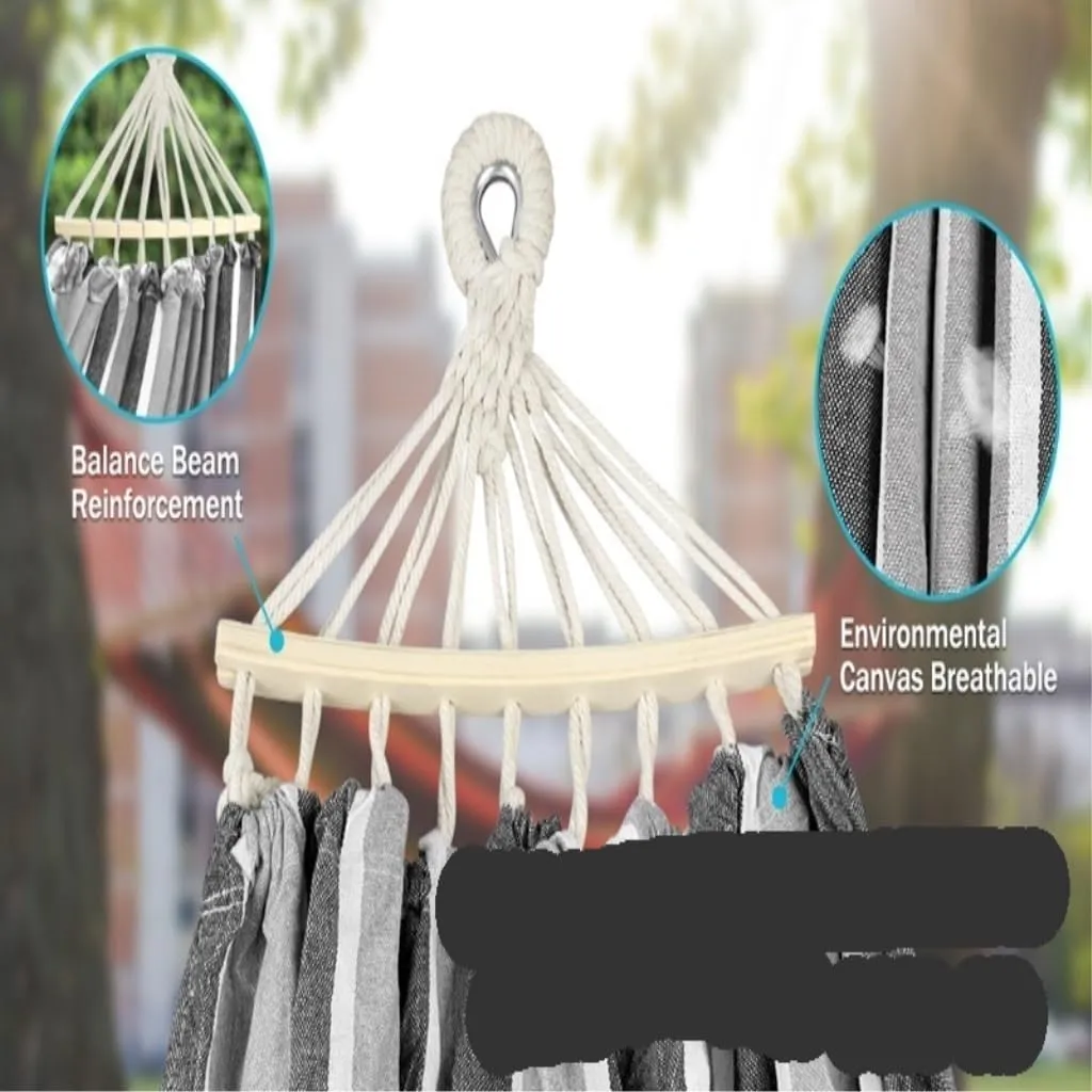 Hammock Double Outdoor Canvas Hammock Camping Anti-Rollover Swing Thickened Spot Single Double Duckbill Buckle Hammock Hammock Outdoor(F)