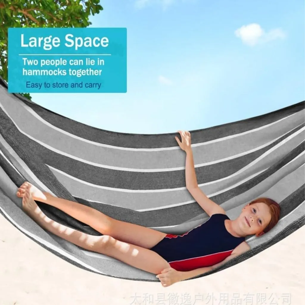 Hammock Double Outdoor Canvas Hammock Camping Anti-Rollover Swing Thickened Spot Single Double Duckbill Buckle Hammock Hammock Outdoor(F)